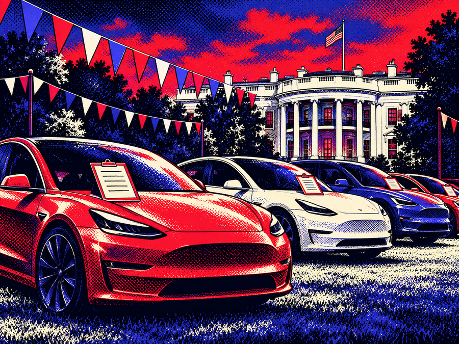 The White House lawn becomes a Tesla showroom
