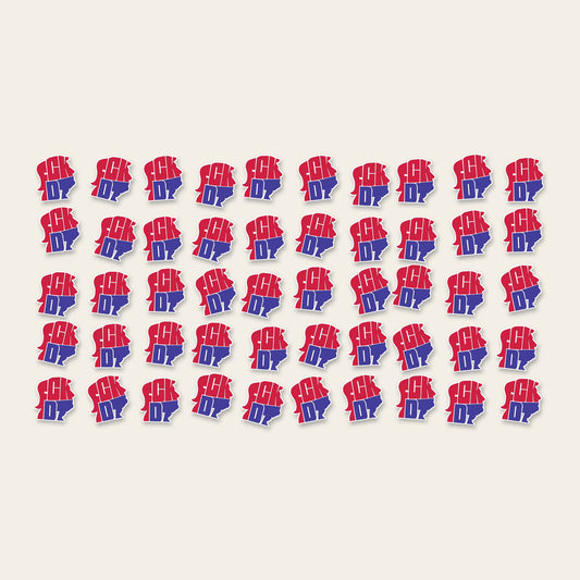 50 FCK DT die-cut stickers