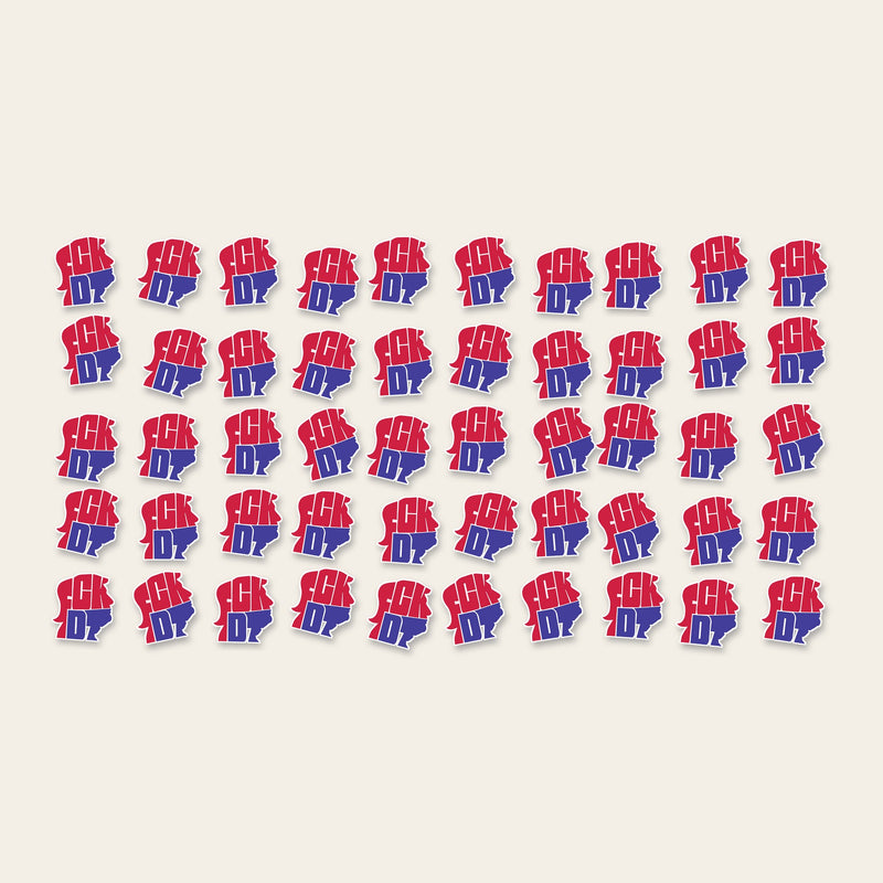 50 FCK DT die-cut stickers