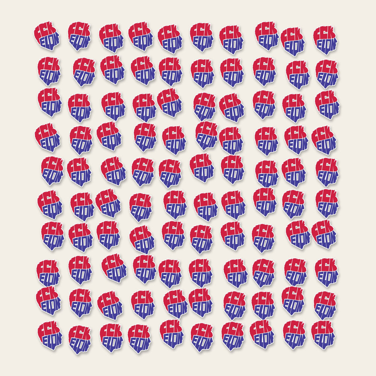 100 FCK ELON die-cut stickers