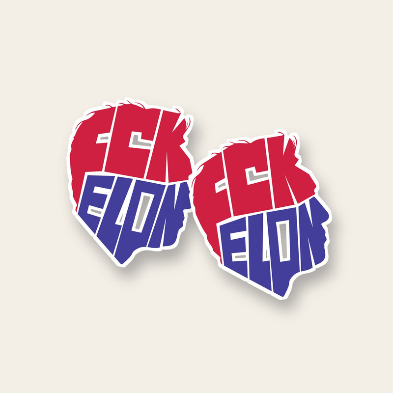 2 FCK ELON Sticker die-cut stickers