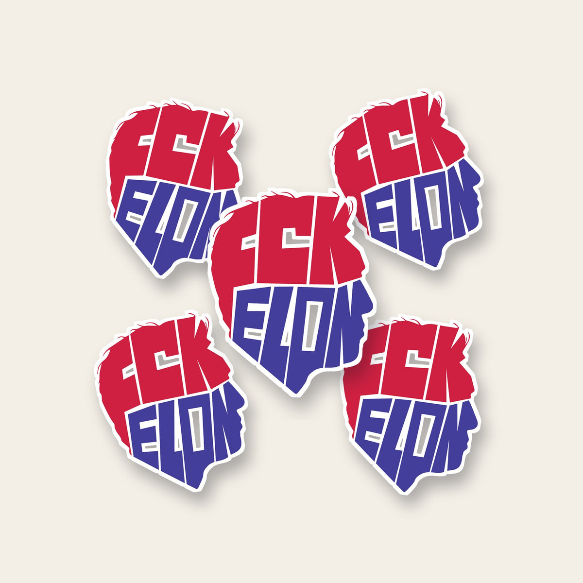 5 FCK ELON Sticker die-cut stickers