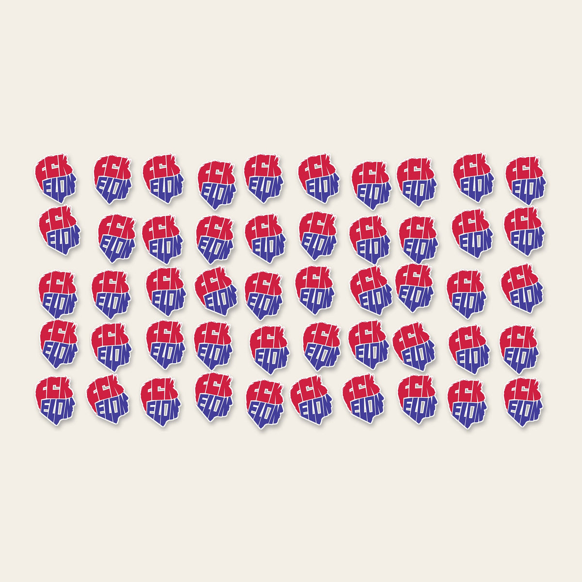 50 FCK ELON die-cut stickers